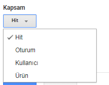 Custom Dimension Tanımlanırken ki Scope Yapısı