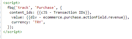 Facebook Pixel Purchase Code