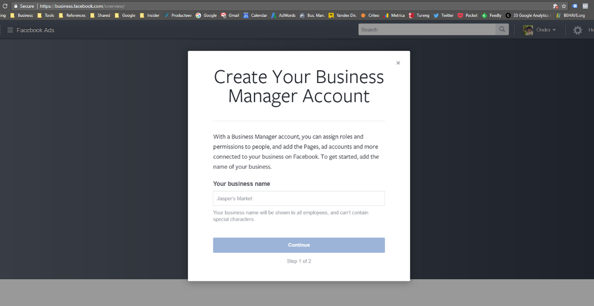 fb-4 business manager giriş