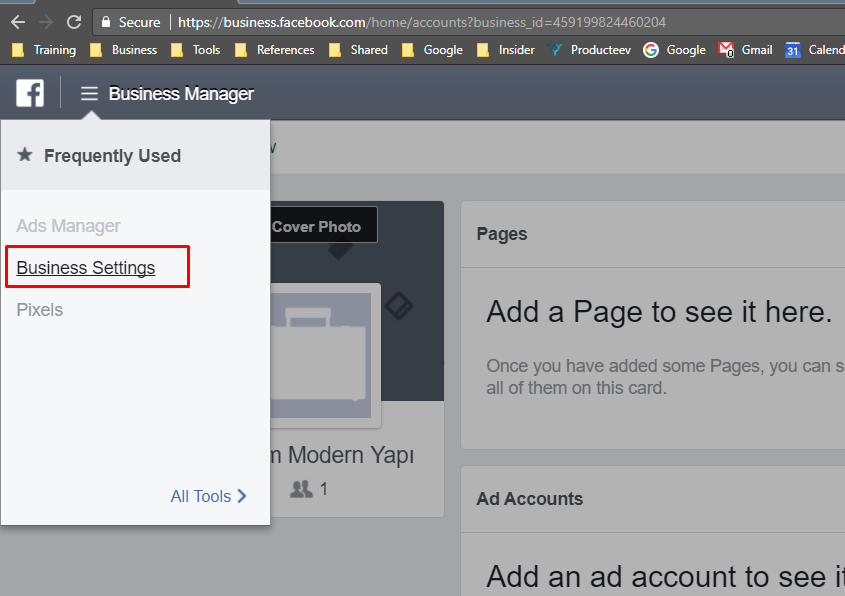 fb-7 business manager işletme ayarları