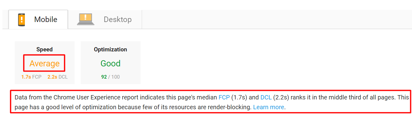 pagespeed insight 1