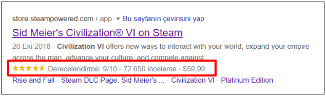 products yapılandırılmış veri