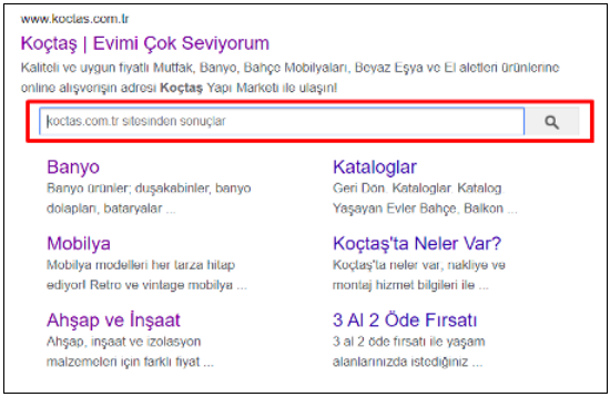 web site search box