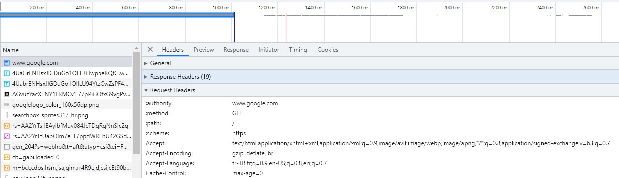 http header google